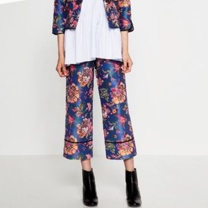 Zara TRF brocade crop pants
